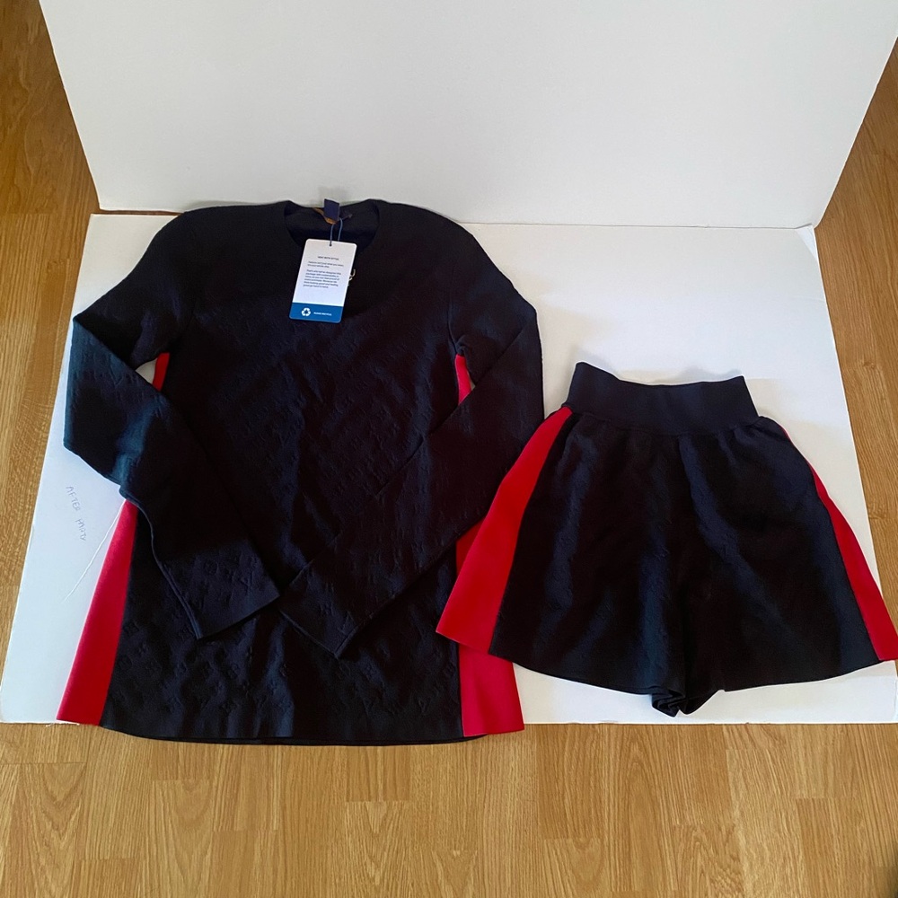 Louis Vuitton black & red short and top